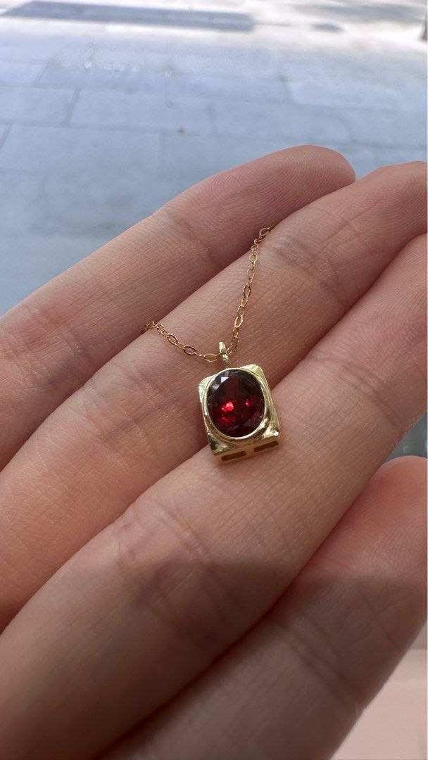 Red Garnet Pendant Women s Fashion Jewelry Organisers