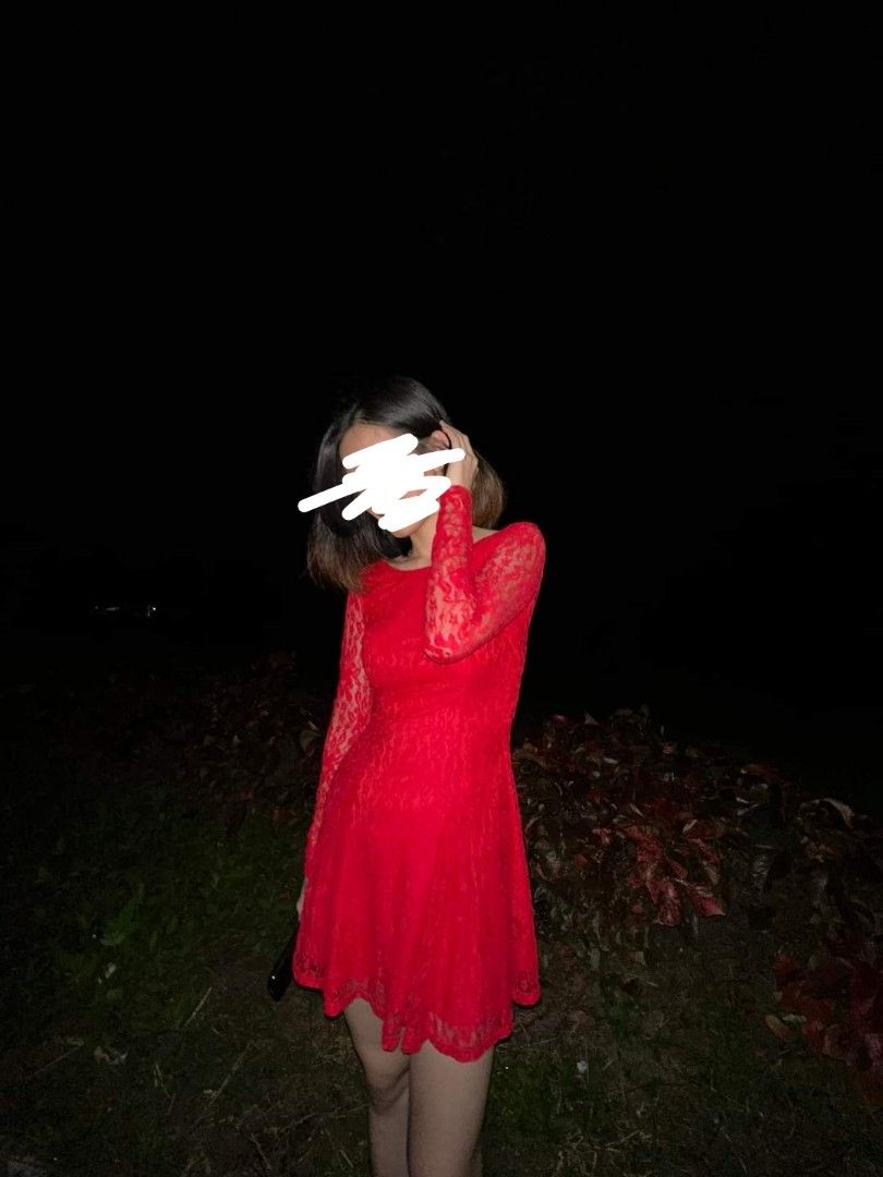 H&m red dress lace store