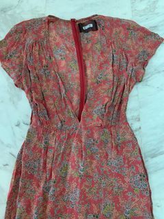 Reformation floral dress with v front