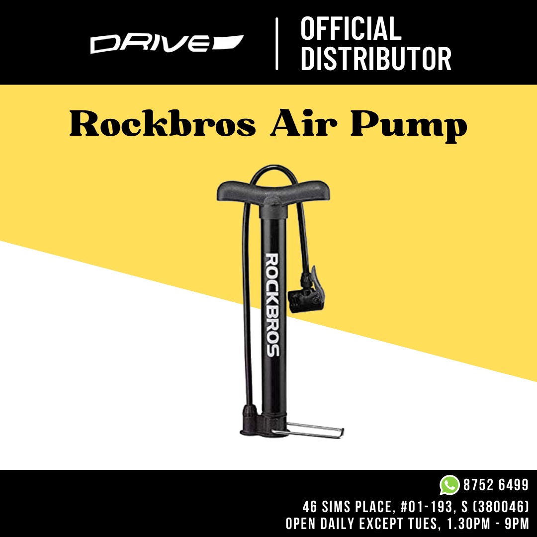 ROCKBROS Bicycle Tyre Pump Floor Pump Tire Ebike, Sports Equipment
