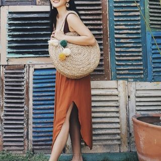 Round Woven Beach Bag from Bali