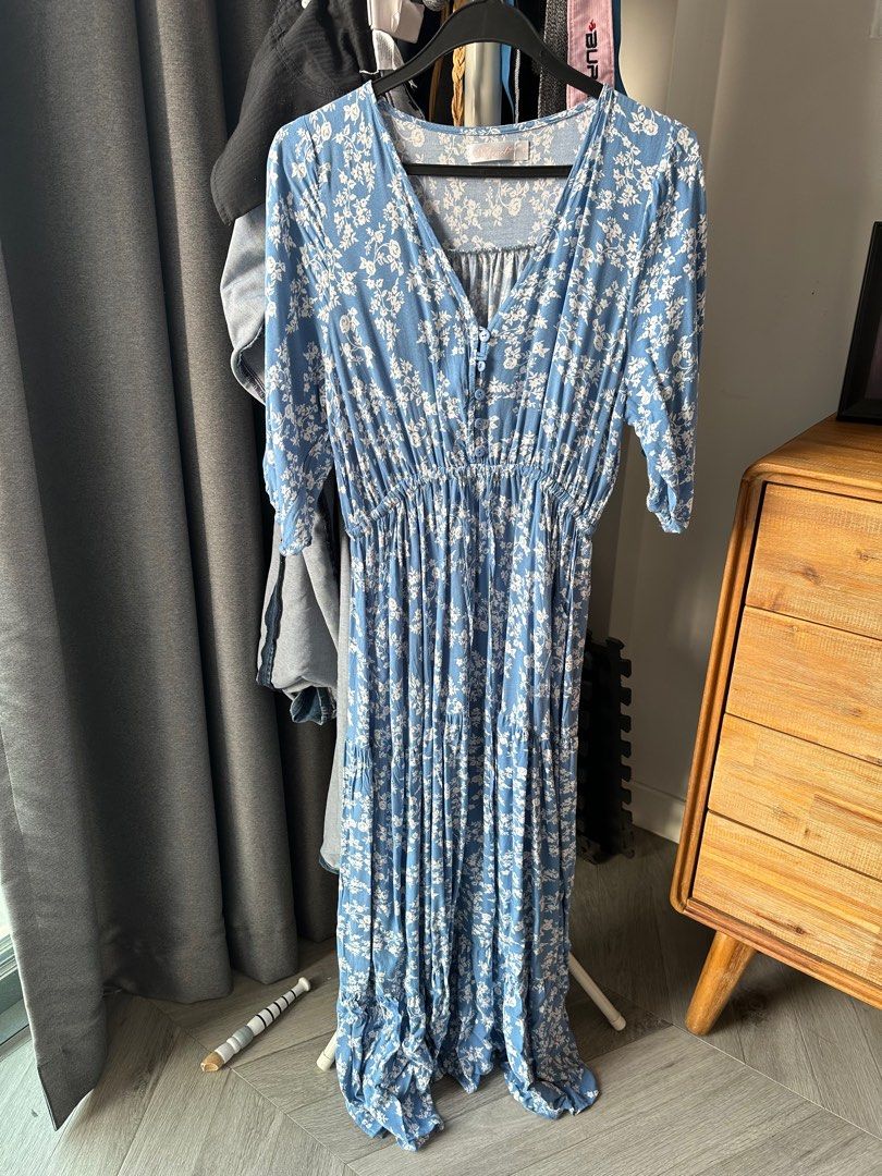 Salty Crush Mary Anne Maxi Floral Dress AU8 Women s Fashion