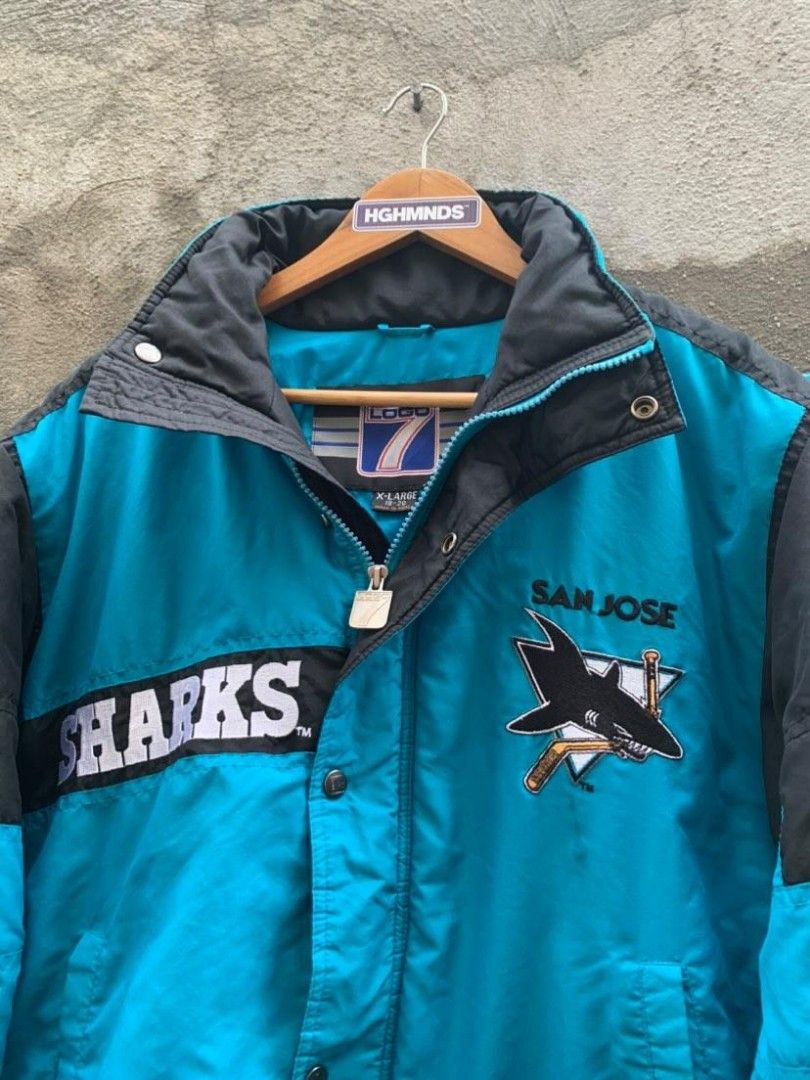 Vintage San Jose Sharks Apex One Puffer Coat Jacket Youth Size 