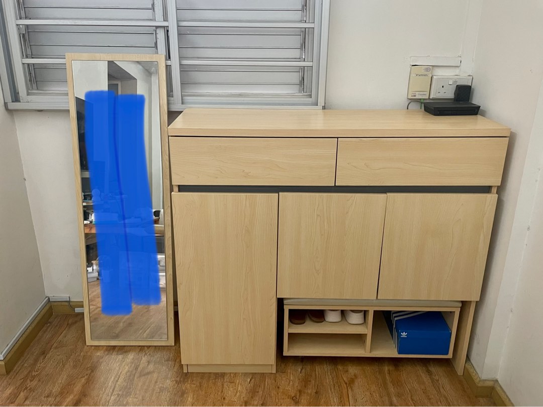 Shoes + Settee + Full length mirror, Furniture & Home Living