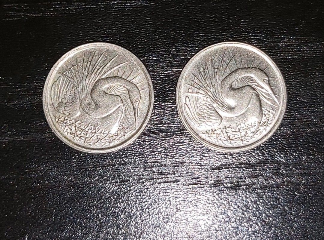 Singapore five cents first series 2pieces, Hobbies & Toys