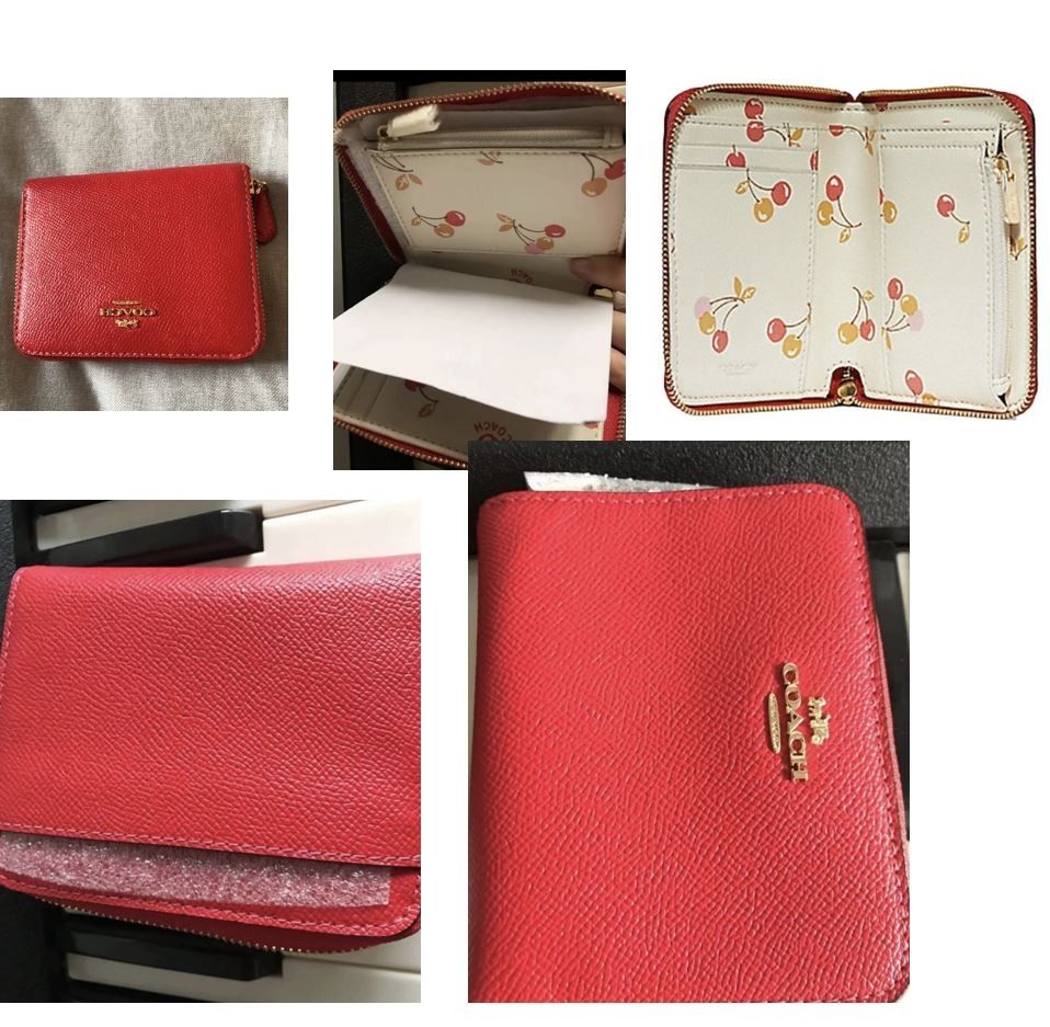 Red coach wallet women's cheap