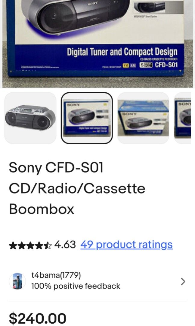 Sony CFDS01 CD Radio Cassettecorder, Audio, Portable Music Players on