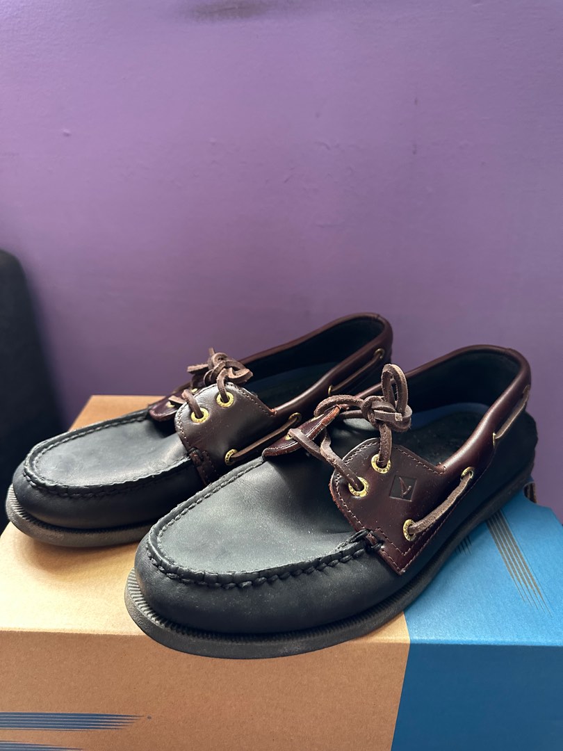 Sperry Top Sider A O 2 Eye Black Amaretto Men s Fashion Footwear