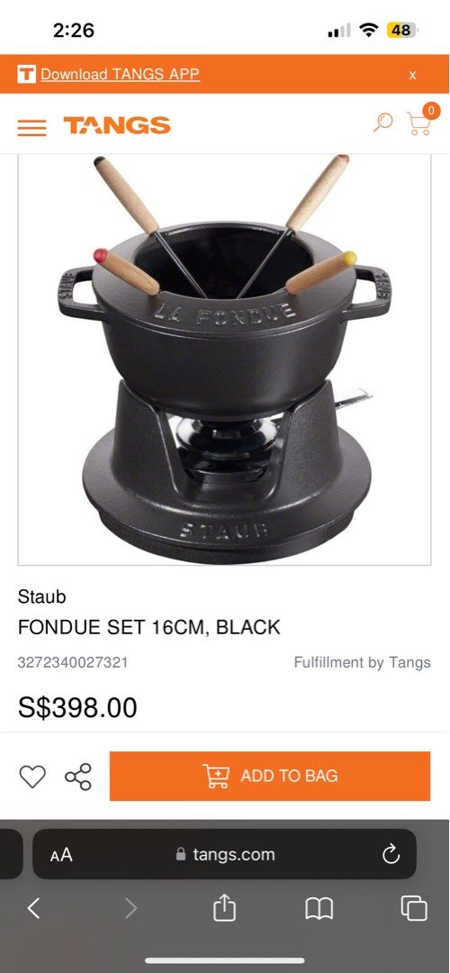 Staub - 18 cm Fondue Set black