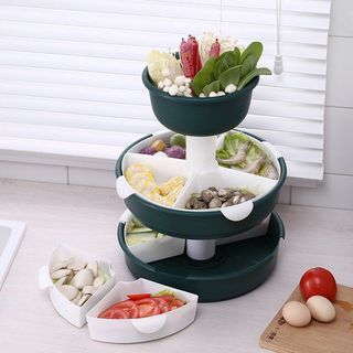 Multifunctional Rotating Drain Basket Strainers Vegetable Basket Hot Pot  Storage Platter Fruit Snack Tray kitchen organizer