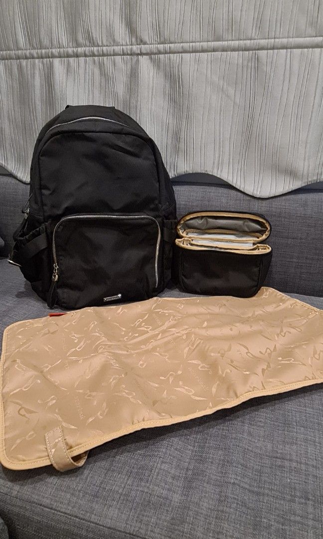 Diaper Bag : Storksak Poppy Luxe Black Scuba, Babies & Kids, Going Out,  Diaper Bags & Wetbags on Carousell