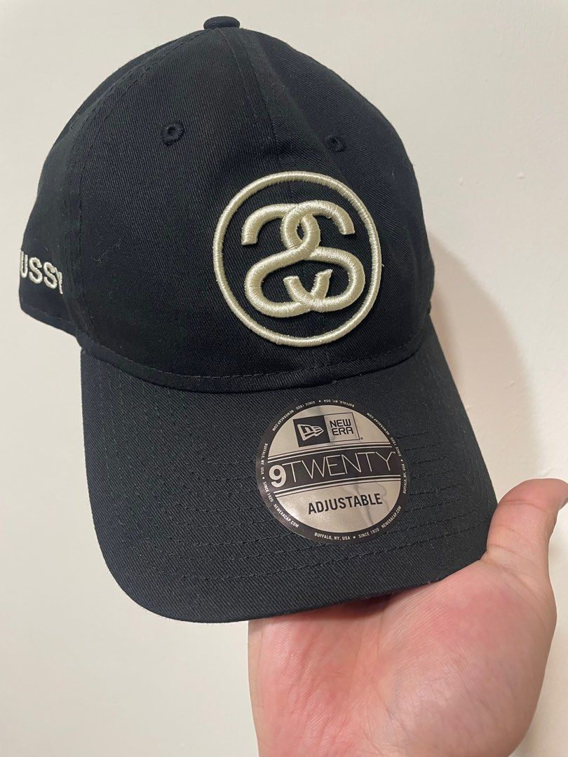 Stussy x new era ss link 9twenty 黑色cap帽子, 他的時尚, 手錶及配件