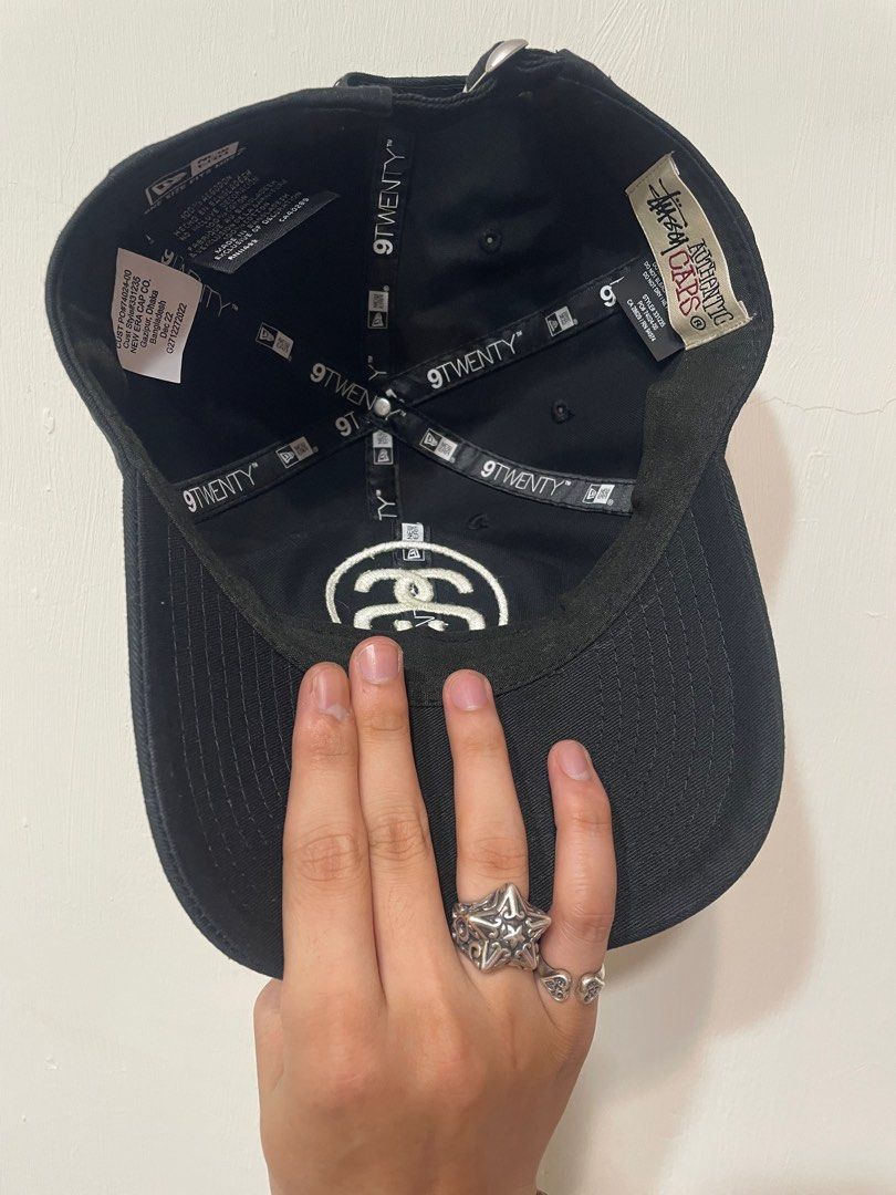 Stussy x new era ss link 9twenty 黑色cap帽子, 他的時尚, 手錶及配件