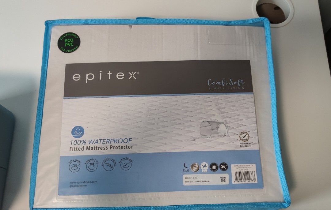 Super single Mattress protector (Category: Bedding & Towels) located in Singapore. Submitted by mshoe (Listing ID 1252399708, Image 1). Description: new. never used never wash super single size 100% waterproof bought and realize it is not the material I want..