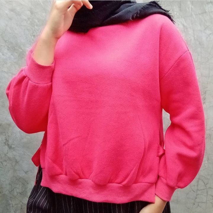 SWEATER PINK FANTA PITA BIG SIZE JUMBO LD 130 KE ATAS