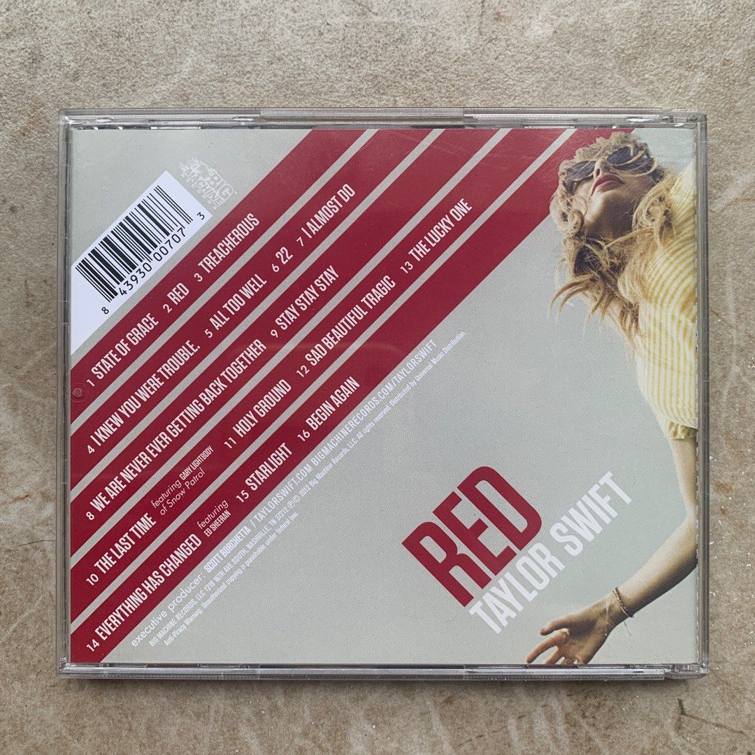 Taylor Swift - RED (2012) (Category: CDs & DVDs) located in Bulacan. Submitted by inthetrees (Listing ID 1252498416, Image 2). Description: ON HAND & READY TO SHIP: Taylor Swift - RED (2012) • Unsealed • original and authentic 101% • LIKE NEW and in very good condition. (no scratches on the ACTUAL CD, not used) • price slightly negotiable • rfs: decluttering, need funds din :( • if you have any questions, don’t hesitate to message me! I can send 