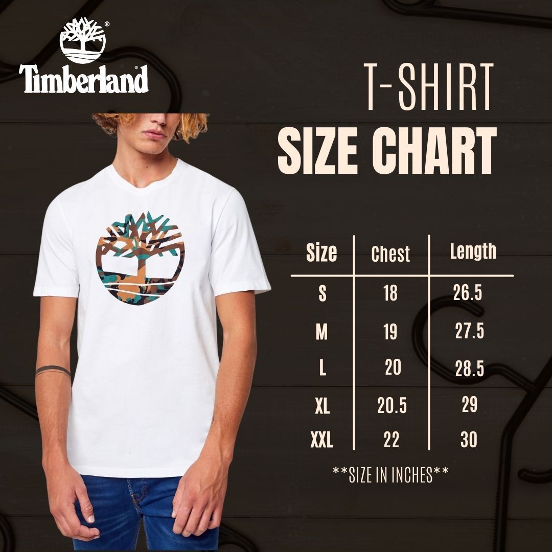 Timberland t sales shirt size chart