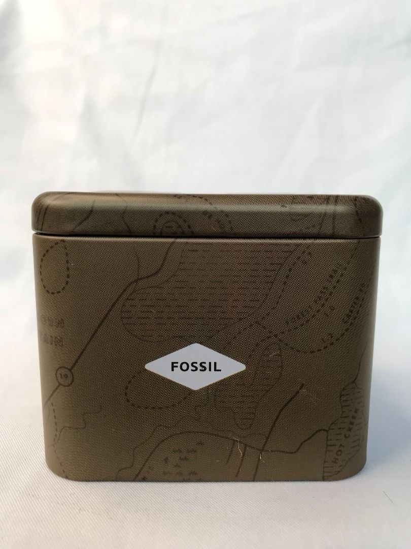 Tin Box Kotak Jam Fossil Original Motif Take the Antik Jam