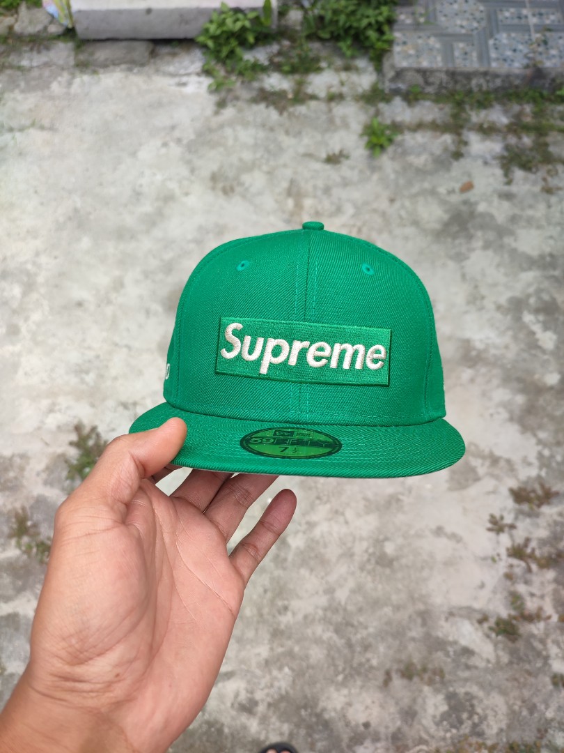 Supreme New Era $1M Metallic Box Logo Cap Green Fitted 7 3/8