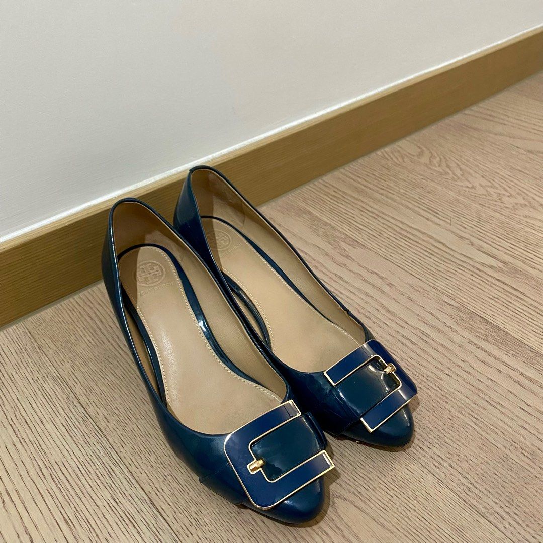 Tory burch navy heels outlet