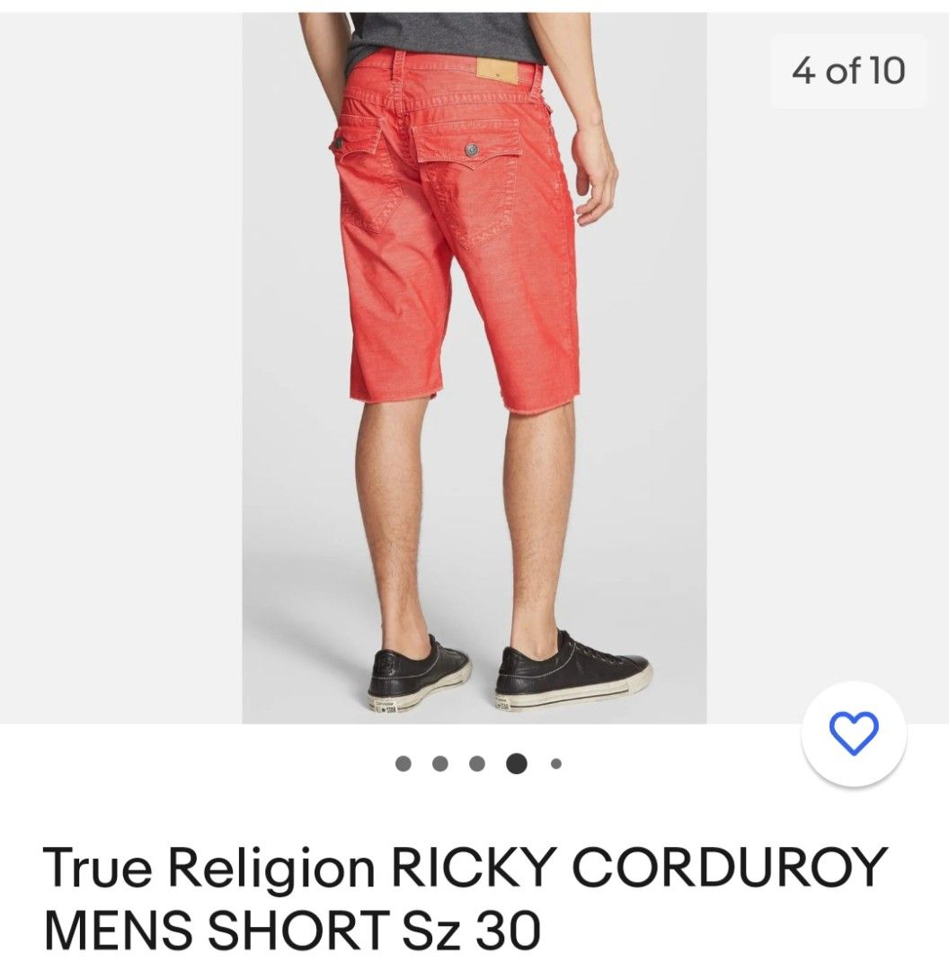 True Religion Ricky corduroy cut off short