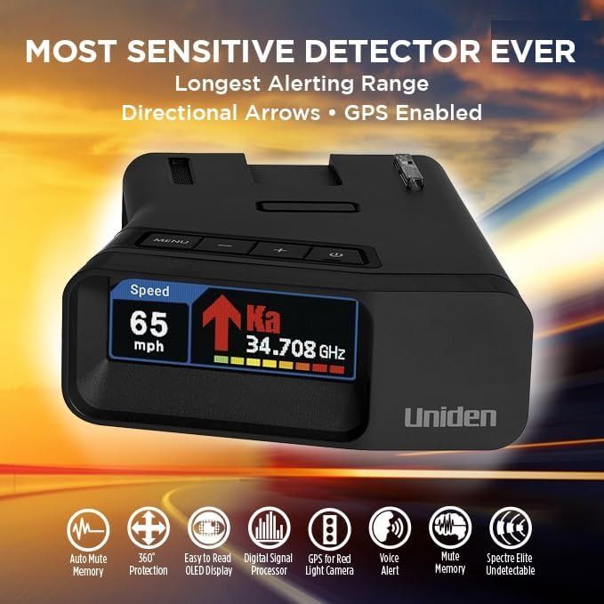 Uniden R7 EXTREME LONG RANGE Laser/Radar Detector, Builtin GPS, Real
