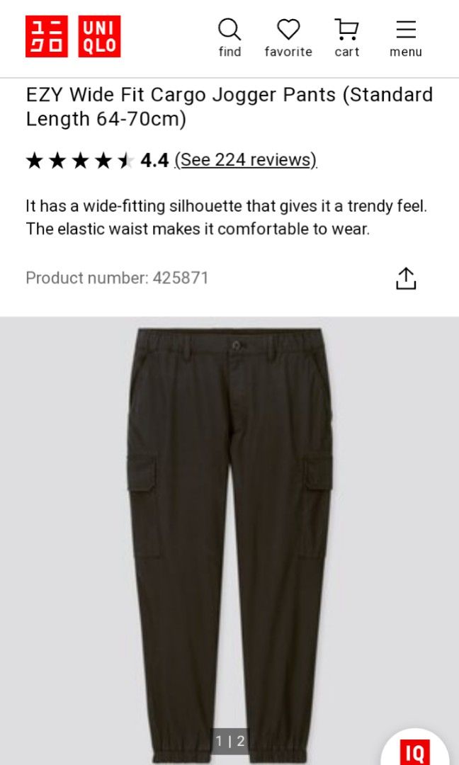 Ezy wide fit online cargo jogger pants