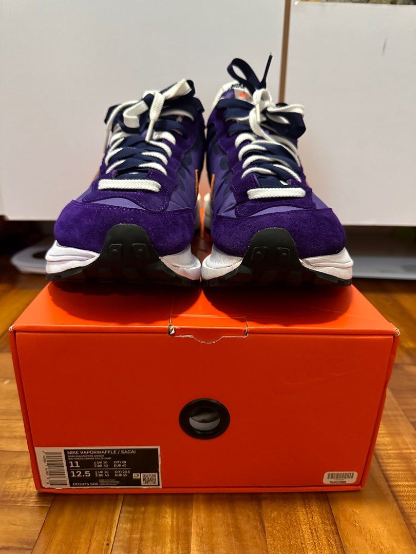 US11 Sacai x Nike Vaporwaffle Dark Iris, 男裝, 鞋, 波鞋- Carousell