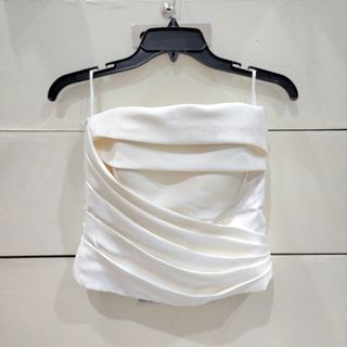 Vania Romoff: White Mikado Silk Corset Top