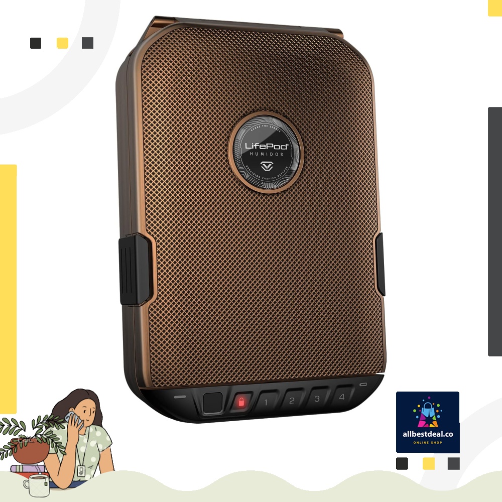 Vaultek LifePod Humidor Cigar Lock Box Waterproof Travel Case Rugged