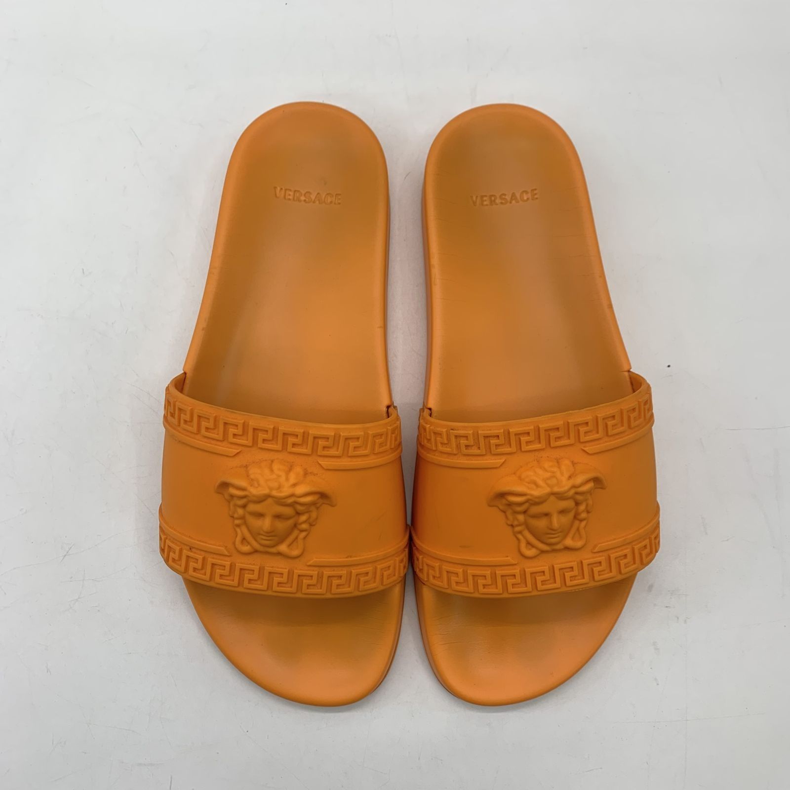 VERSACE ORANGE RUBBER MEDUSA SANDALS 237026191 WE, Luxury