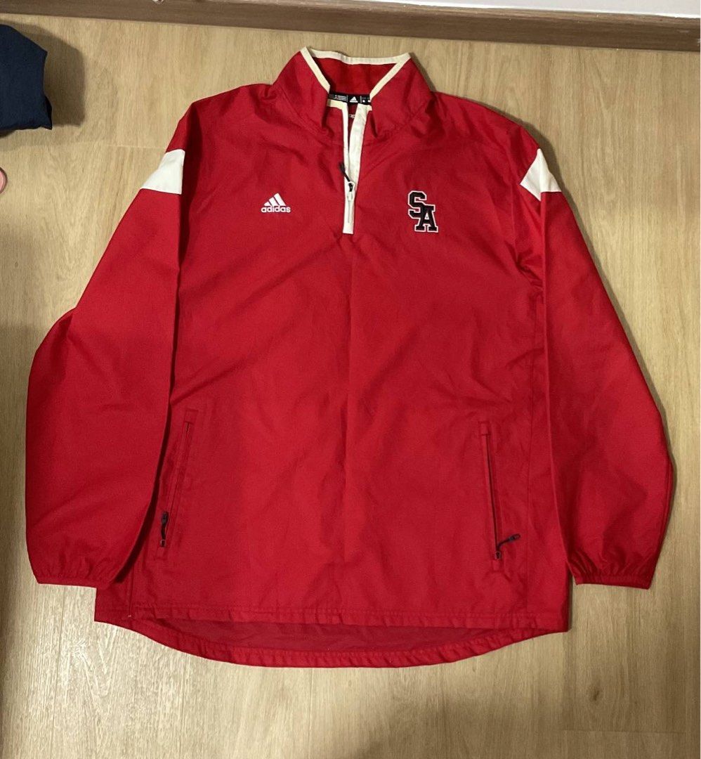 Red top pullover windbreaker