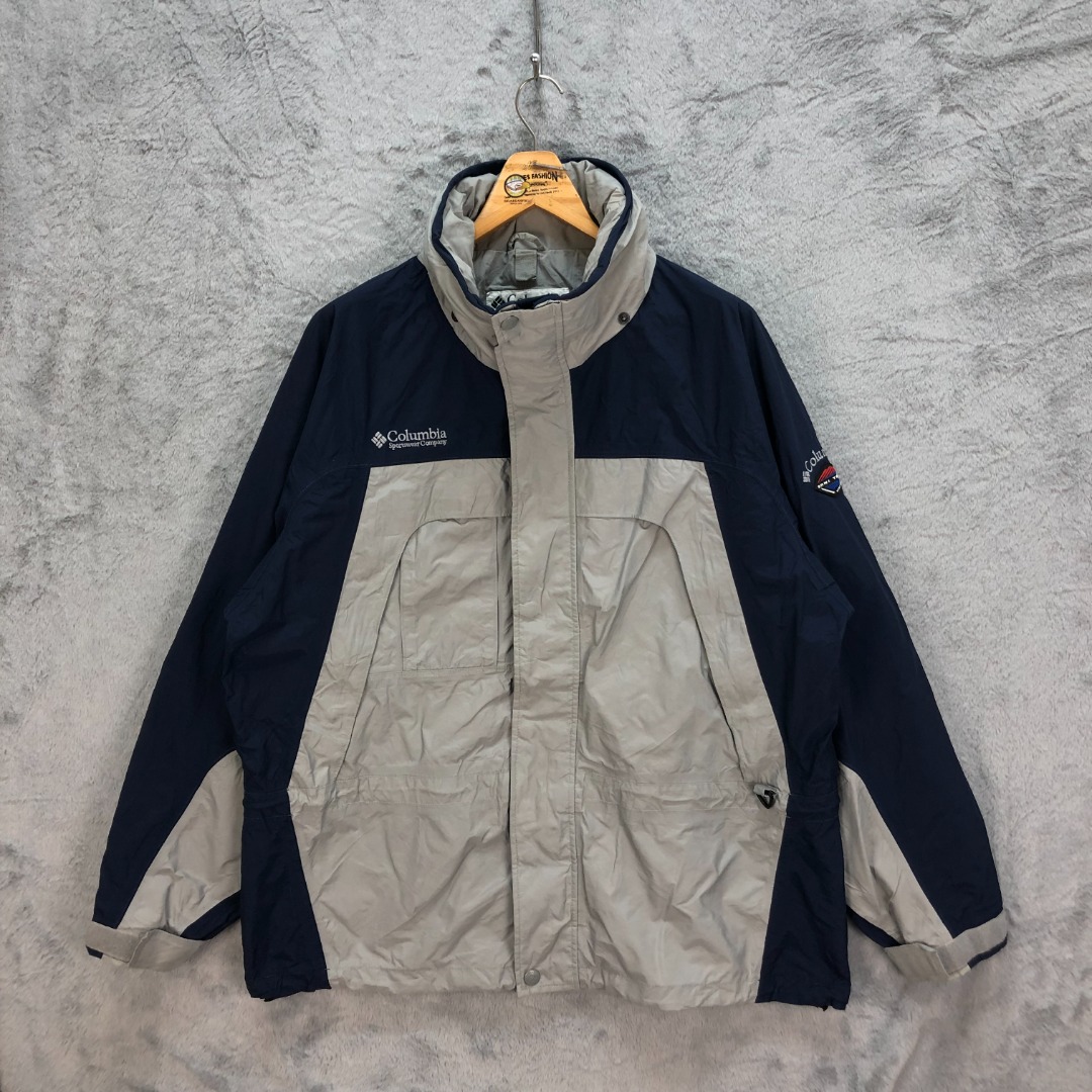 VINTAGE COLUMBIA OMNI TECH HOODED LIGHT JACKET SZIE L 5219 180