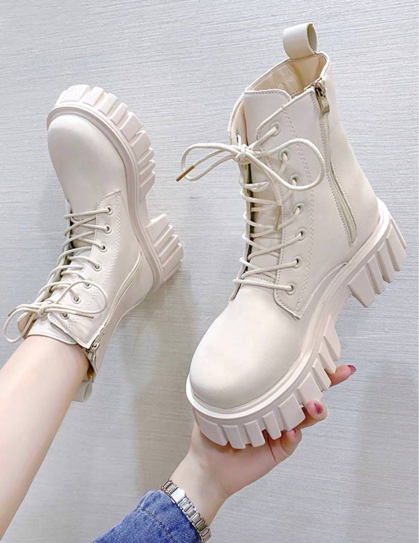White lace up ankle boots best sale