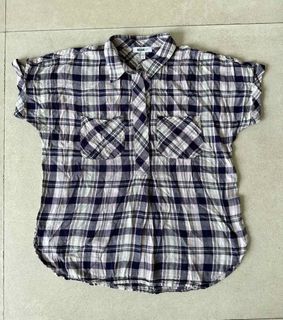 William Rast Checkered Shortsleeve Blouse