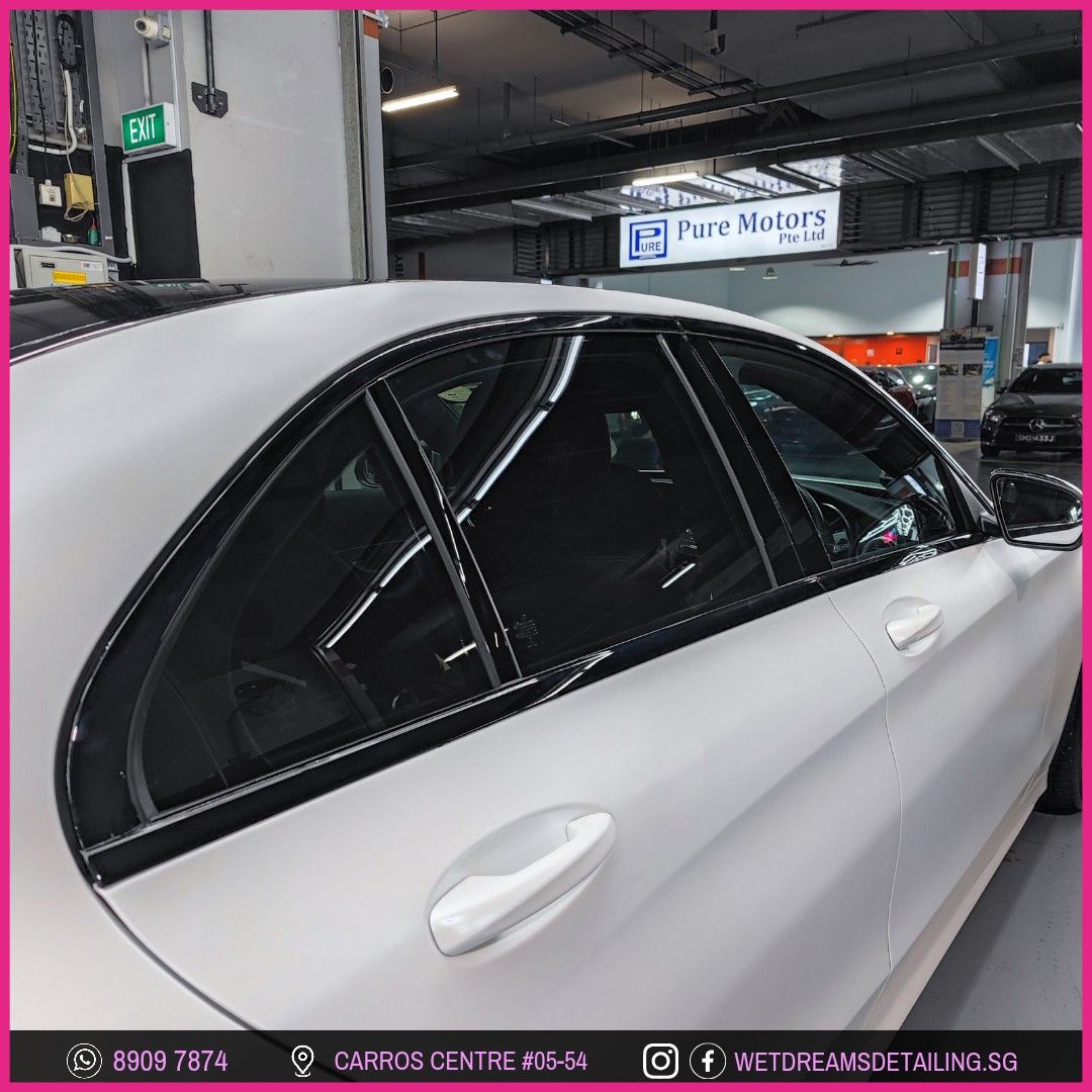 WINDOW TRIM DECHROME CHROME DELETE BLACKOUT GLOSS BLACK CARBON FIBER CARBON IRR 99