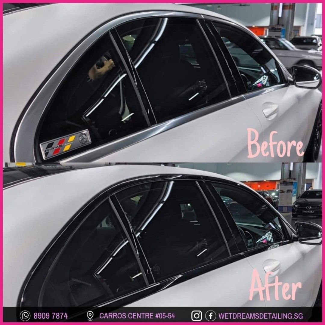 WINDOW TRIM DECHROME CHROME DELETE BLACKOUT GLOSS BLACK CARBON FIBER CARBON IRR 99