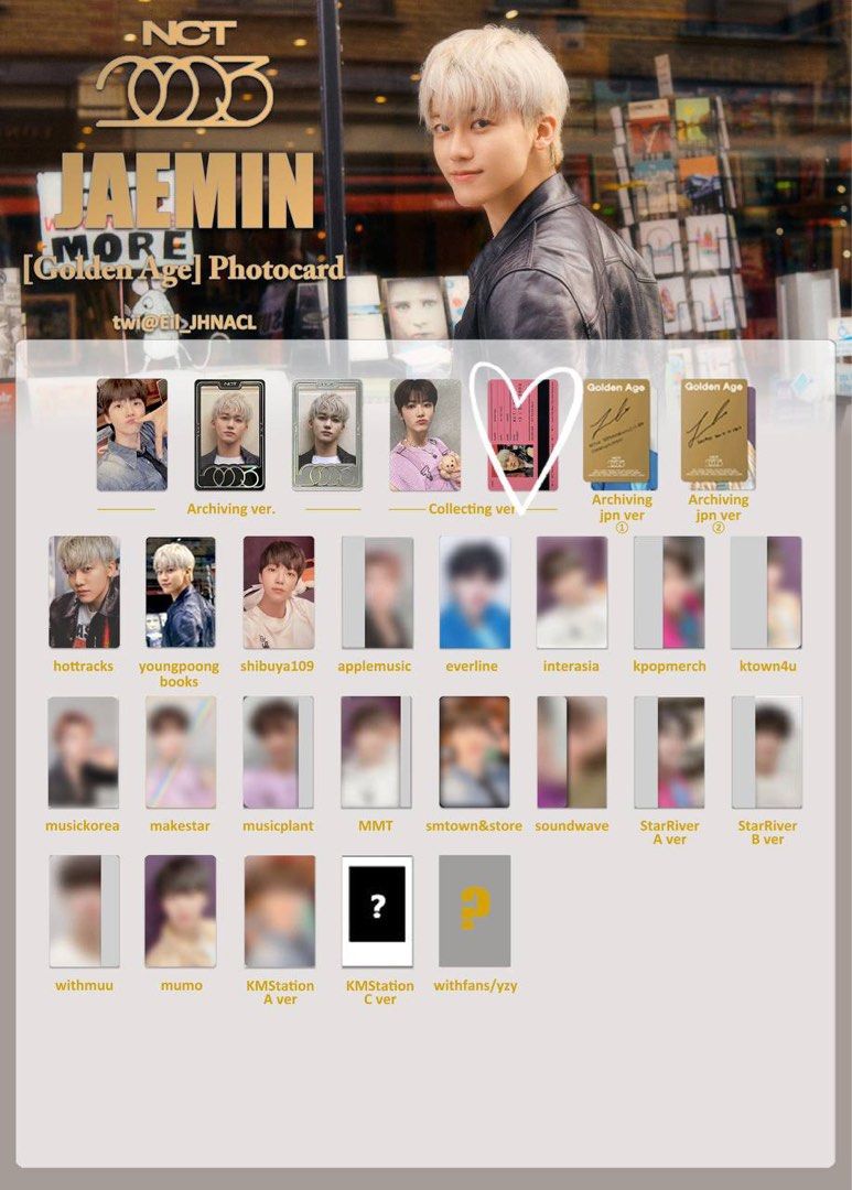 wts lfb #jaemin golden age collecting ver id nct u nct dream