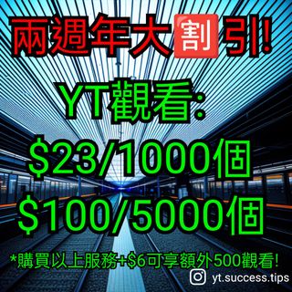 兩週年大🈹引!  YouTube宣傳服務 [99%真實用戶] Collection item 1