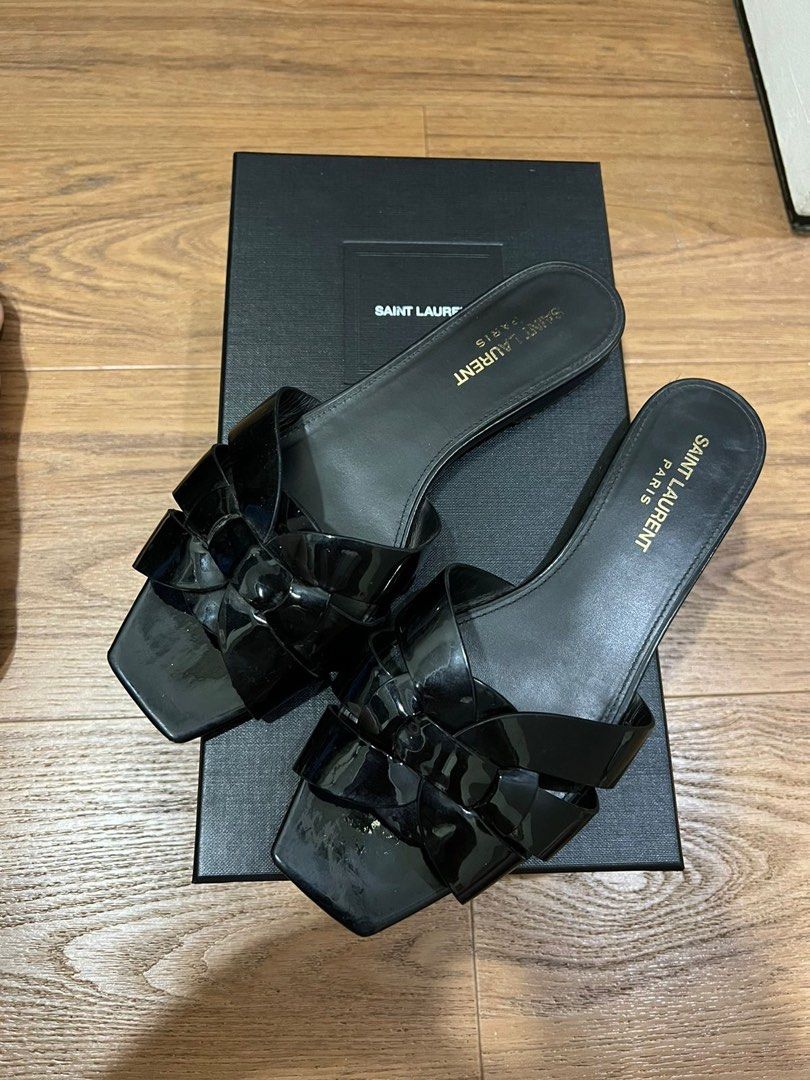 サンダル・ミュール SAINT LAURENT Women Sandals 315487AAAOW1000 Black Saint Laurent Sandals Women Rhinestone Brown/Dark Brown | B