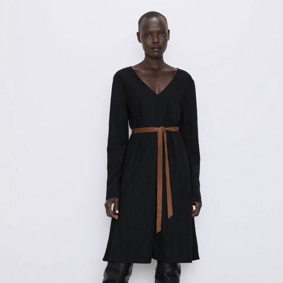 belted dress zara
