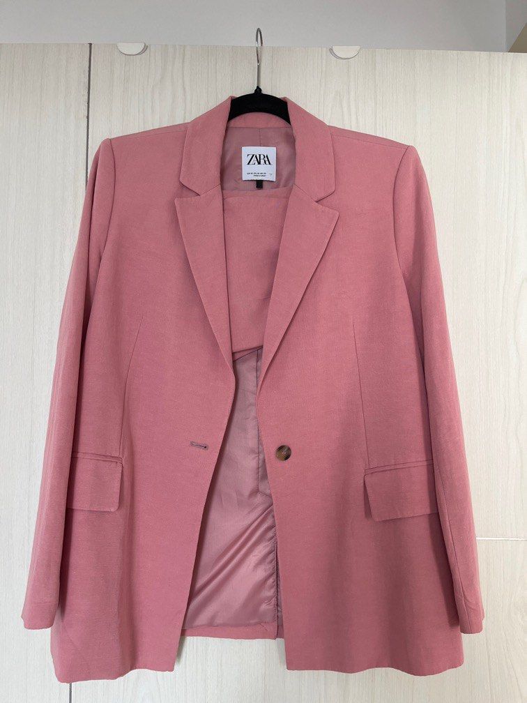 Zara Pink Blazer Shorts Co ord Women s Fashion Coats Jackets