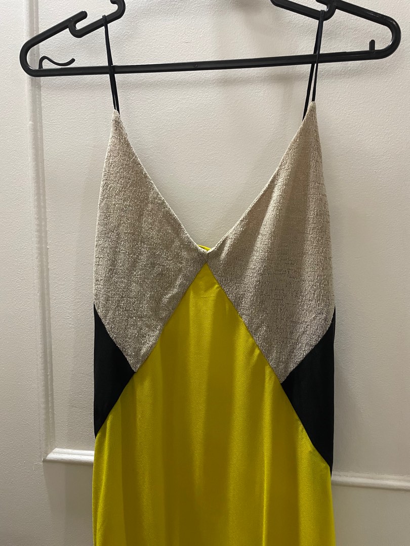 Zara color block slip dress sales