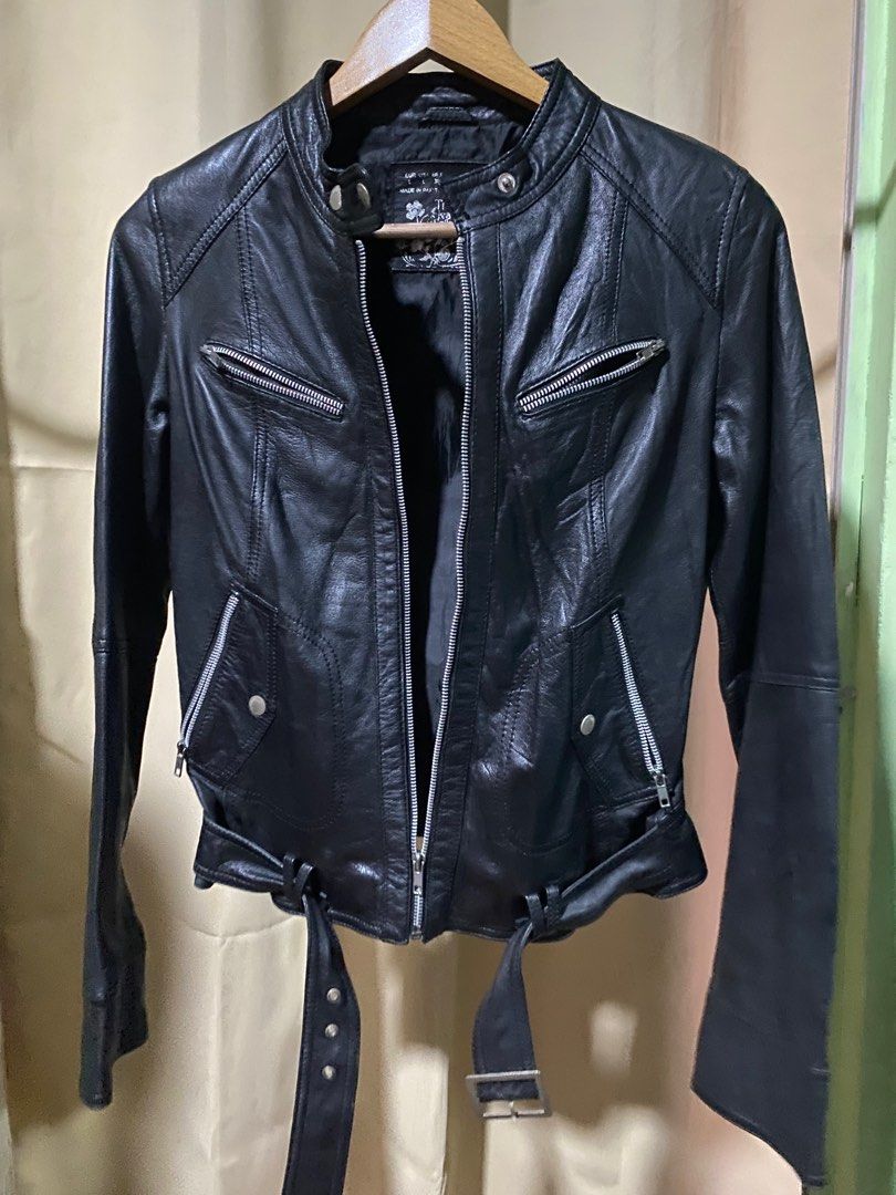 Zara trf leather jacket eur L Women s Fashion Coats Jackets