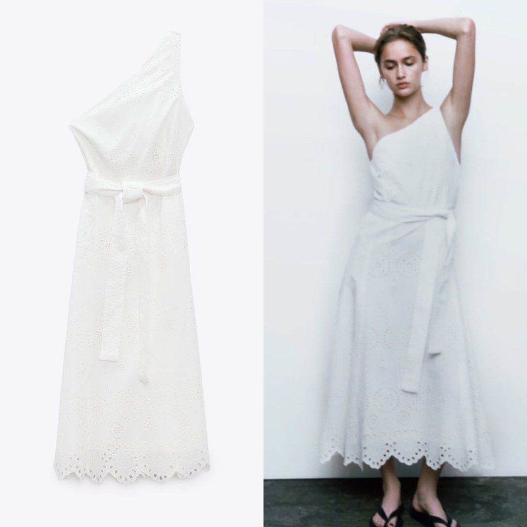 Zara white eyelet dress, Women's Fashion, Dresses & Sets, Dresses on