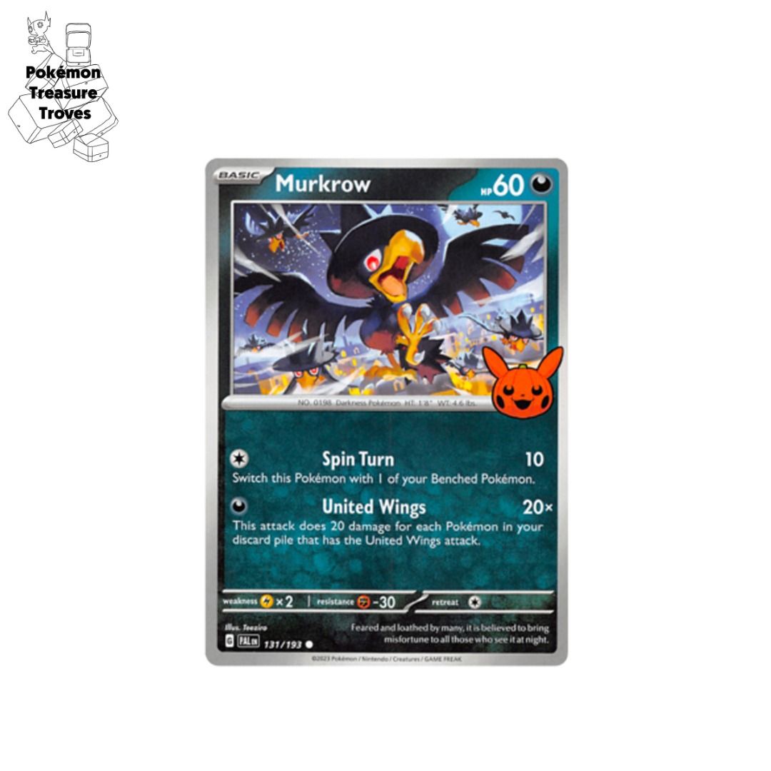 0.50] Pokemon Paldea Evolved Murkrow Halloween Stamp Card, Hobbies & Toys,  Toys & Games on Carousell
