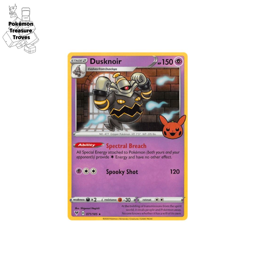 0.70] Pokemon Vivid Voltage Dusknoir Holo Halloween Stamp Card, Hobbies &  Toys, Toys & Games on Carousell