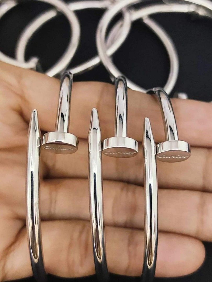 18k CARTIER NAIL BANGLE WHITEGOLD Women s Fashion Jewelry Organizers Bracelets on Carousell