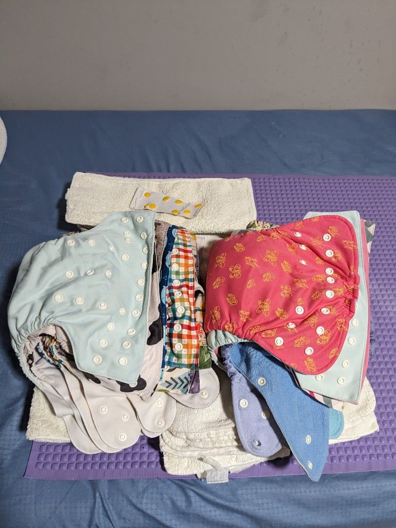 20 X Cloth diapers & 36 X Inserts (free 3 X 100pc poop liner), Babies