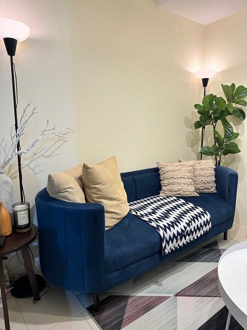 3 Seater Sofa from Our Home (Category: Sofas) located in Mandaluyong City. Submitted by lilluxlab (Listing ID 1255918041, Image 1). Description: Almost Brand New Sofa from Our Home Solid Wood Framing 3 seater Fabric High Density Foam (Uratex).